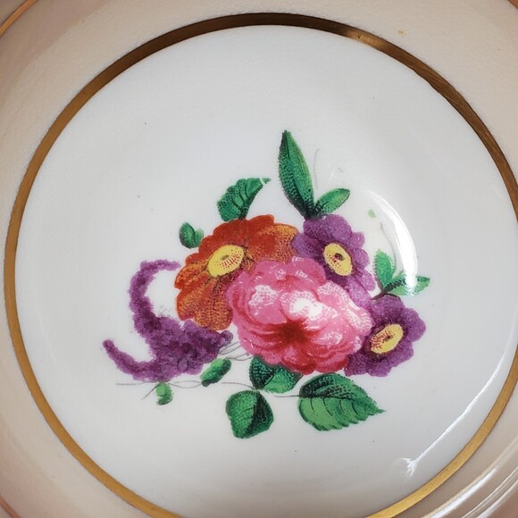 Paragon Teacup and Saucer Pink Purple Orange Flowers Vintage - Picture 3 of 12
